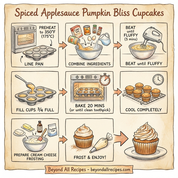 Spiced Applesauce Pumpkin Bliss Cupcakes instructions