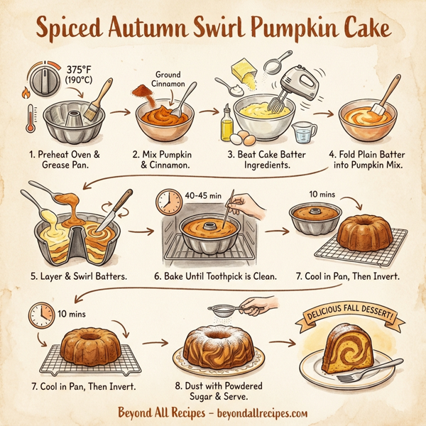 Spiced Autumn Swirl Pumpkin Cake instructions