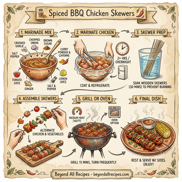Spiced BBQ Chicken Skewers instructions