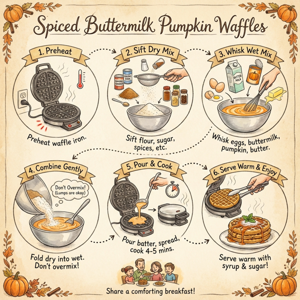 Spiced Buttermilk Pumpkin Waffles instructions