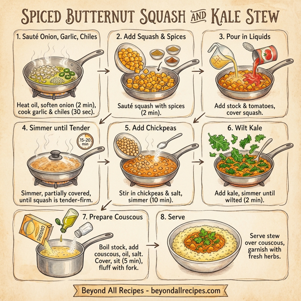 Spiced Butternut Squash and Kale Stew instructions