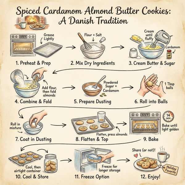 Spiced Cardamom Almond Butter Cookies instructions