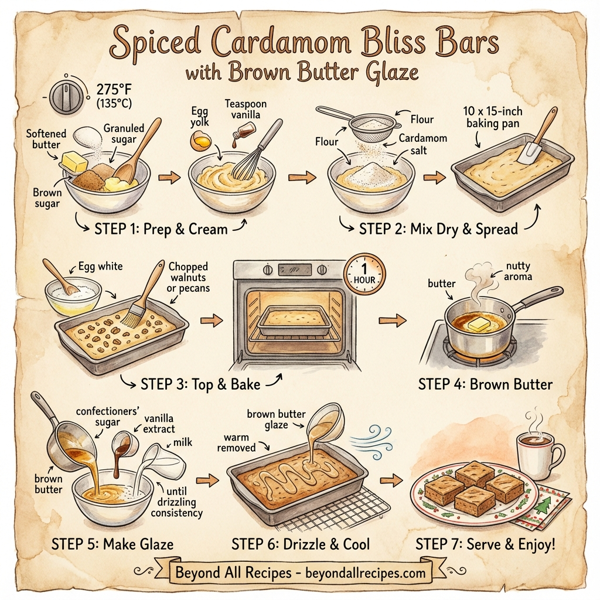 Spiced Cardamom Bliss Bars with Brown Butter Glaze instructions