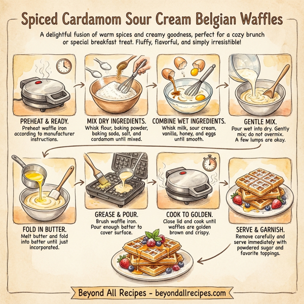 Spiced Cardamom Sour Cream Belgian Waffles instructions