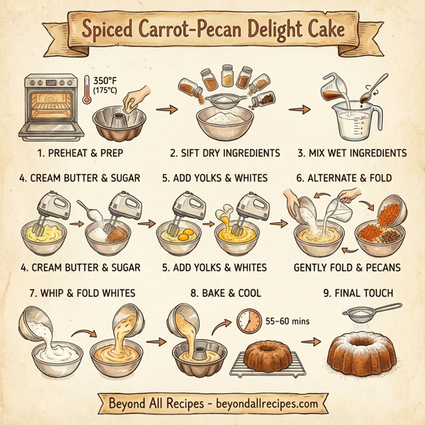 Spiced Carrot-Pecan Delight Cake instructions