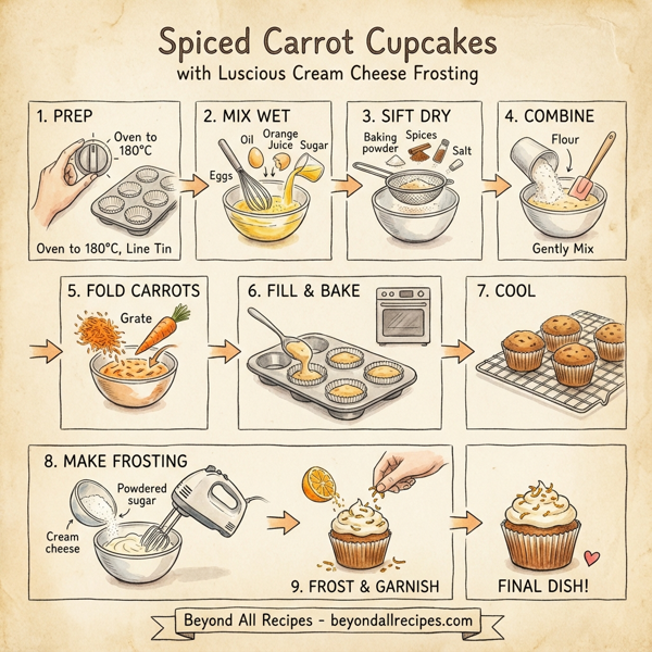 Spiced Carrot Cupcakes with Luscious Cream Cheese Frosting instructions