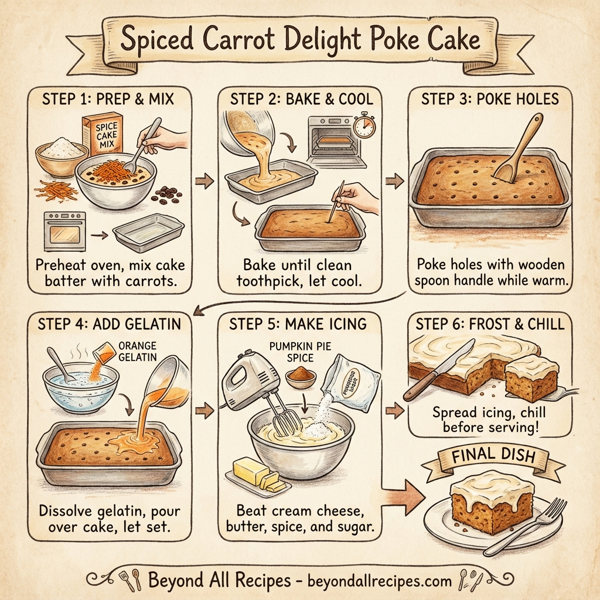 Spiced Carrot Delight Poke Cake instructions