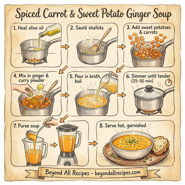 Spiced Carrot and Sweet Potato Ginger Soup instructions