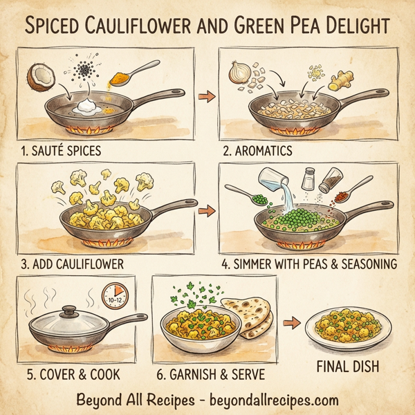 Spiced Cauliflower and Green Pea Delight instructions