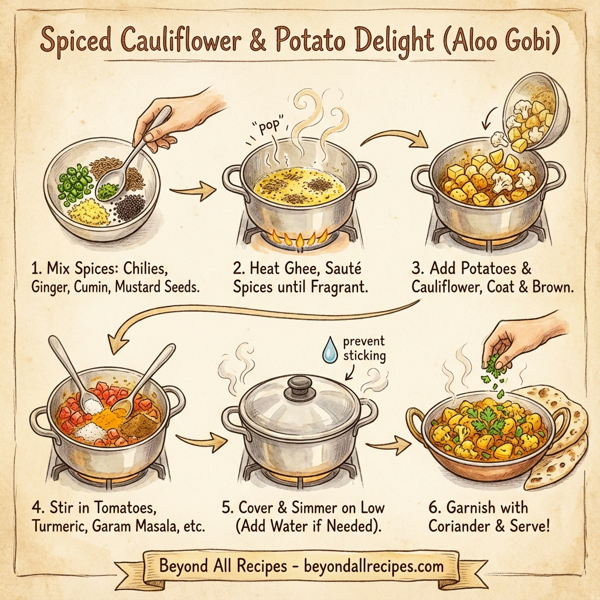 Spiced Cauliflower and Potato Delight (Aloo Gobi) instructions