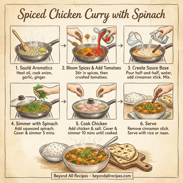 Spiced Chicken Curry with Spinach instructions