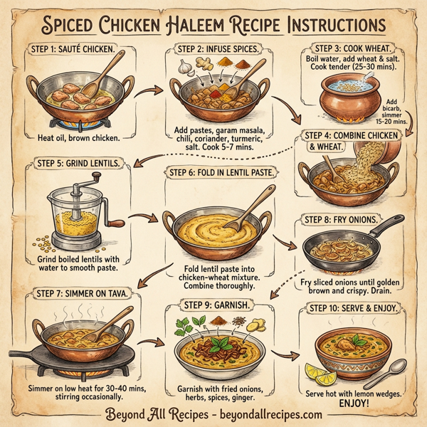 Spiced Chicken Haleem instructions