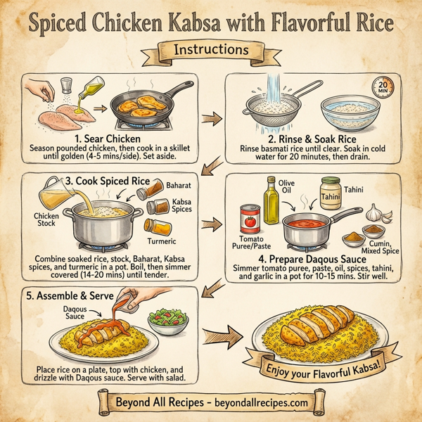 Spiced Chicken Kabsa with Flavorful Rice instructions