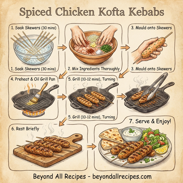 Spiced Chicken Kofta Kebabs instructions