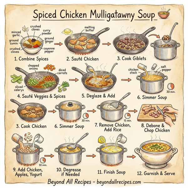 Spiced Chicken Mulligatawny Soup instructions