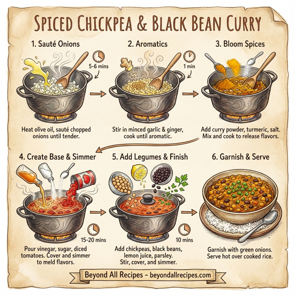 Spiced Chickpea and Black Bean Curry instructions