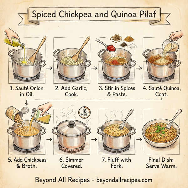 Spiced Chickpea and Quinoa Pilaf instructions