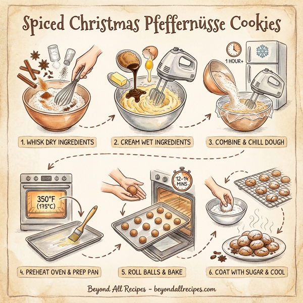 Spiced Christmas Pfeffernüsse Cookies instructions