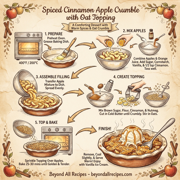 Spiced Cinnamon Apple Crumble with Oat Topping instructions