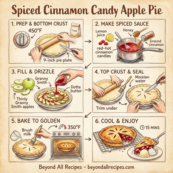 Spiced Cinnamon Candy Apple Pie instructions