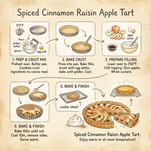 Spiced Cinnamon Raisin Apple Tart instructions