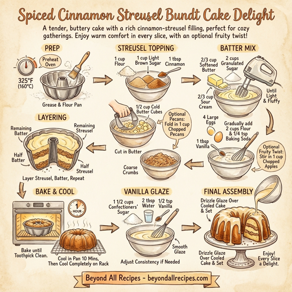 Spiced Cinnamon Streusel Bundt Cake Delight instructions