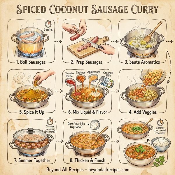Spiced Coconut Sausage Curry instructions