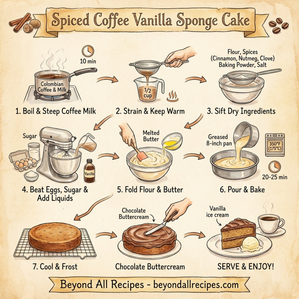 Spiced Coffee Vanilla Sponge Cake instructions