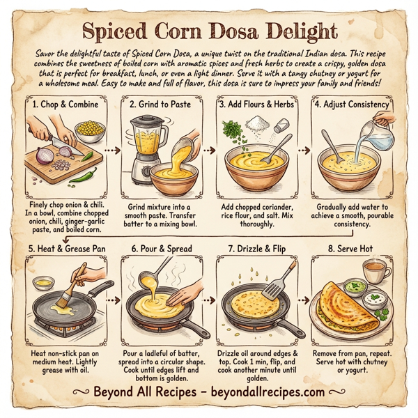 Spiced Corn Dosa Delight instructions