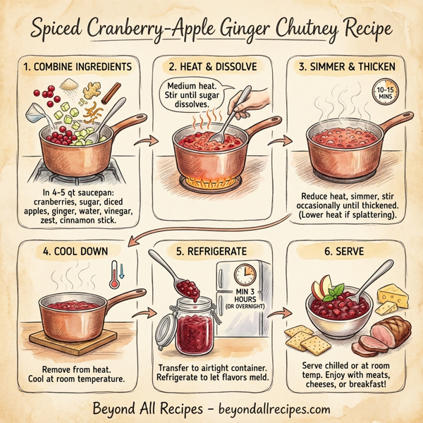 Spiced Cranberry-Apple Ginger Chutney instructions