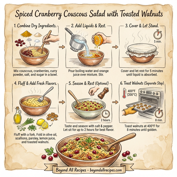 Spiced Cranberry Couscous Salad with Toasted Walnuts instructions