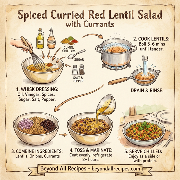 Spiced Curried Red Lentil Salad with Currants instructions