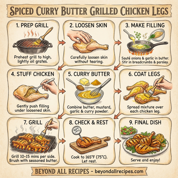Spiced Curry Butter Grilled Chicken Legs instructions