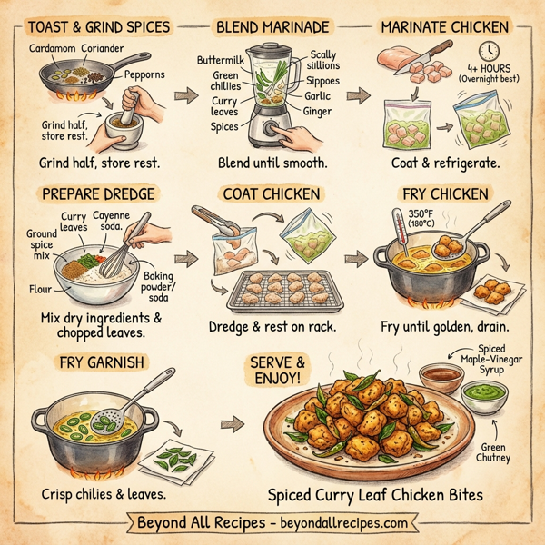 Spiced Curry Leaf Chicken Bites instructions