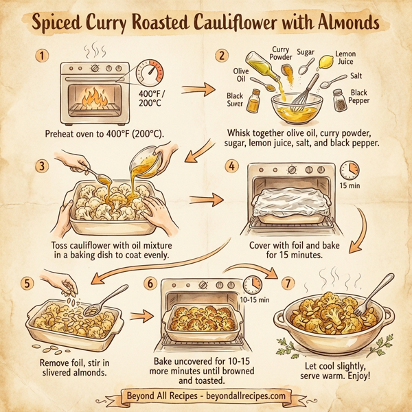 Spiced Curry Roasted Cauliflower with Almonds instructions