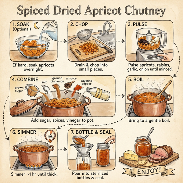 Spiced Dried Apricot Chutney instructions