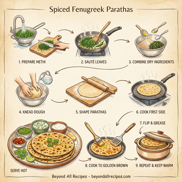 Spiced Fenugreek Parathas instructions