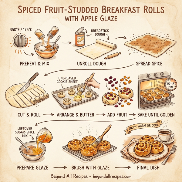 Spiced Fruit-Studded Breakfast Rolls with Apple Glaze instructions
