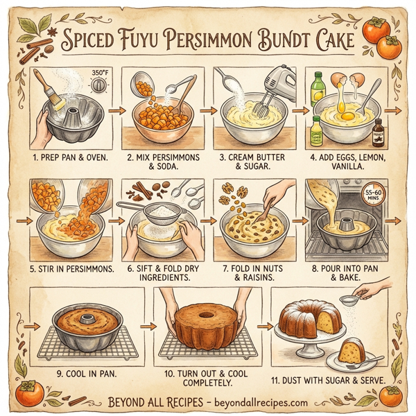 Spiced Fuyu Persimmon Bundt Cake instructions