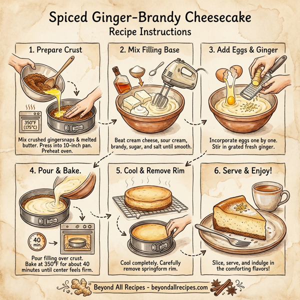 Spiced Ginger-Brandy Cheesecake instructions