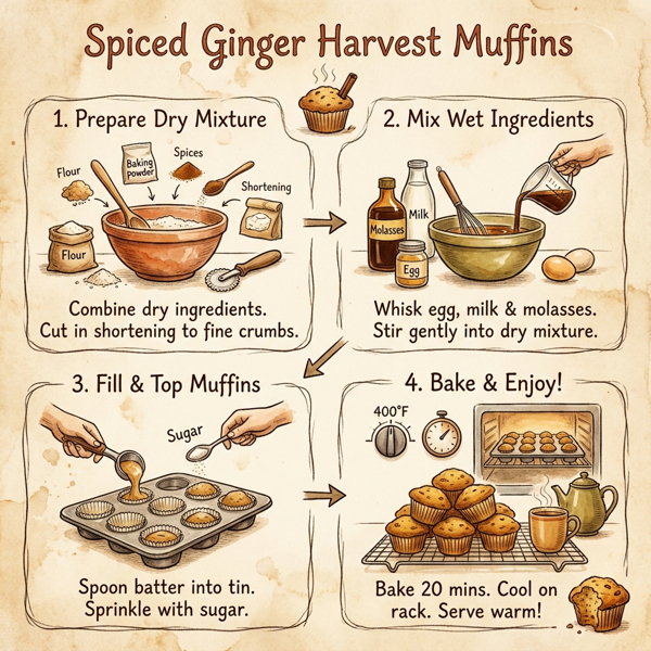 Spiced Ginger Harvest Muffins instructions