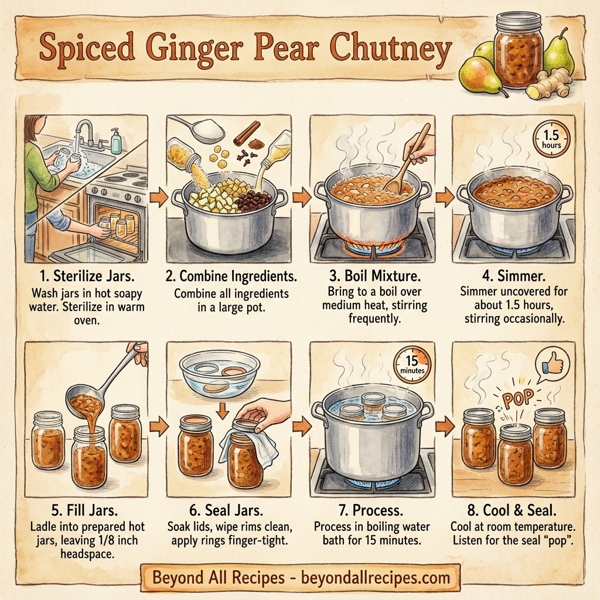 Spiced Ginger Pear Chutney instructions