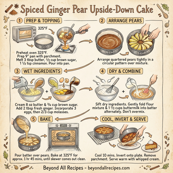 Spiced Ginger Pear Upside-Down Cake instructions