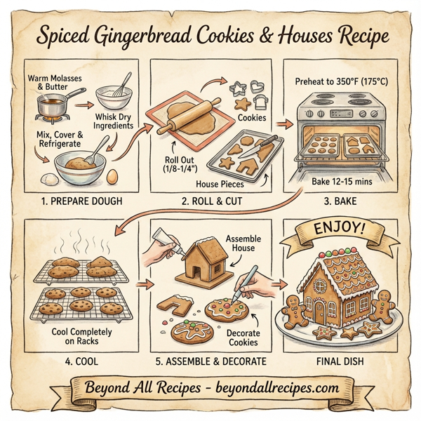 Spiced Gingerbread Cookies and Houses instructions