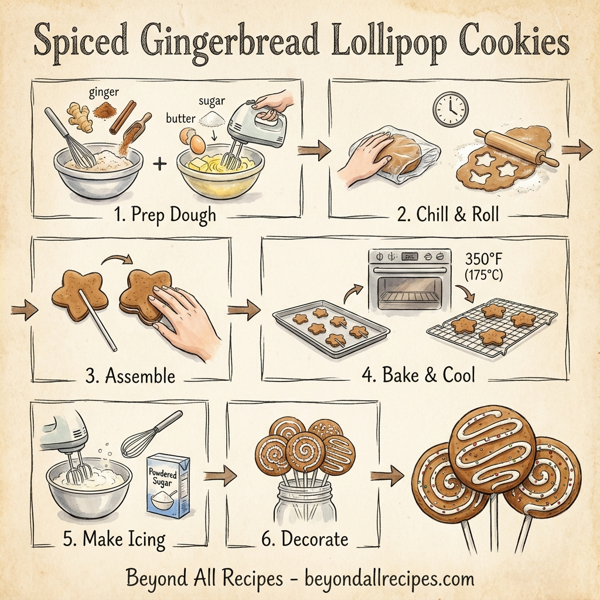 Spiced Gingerbread Lollipop Cookies instructions