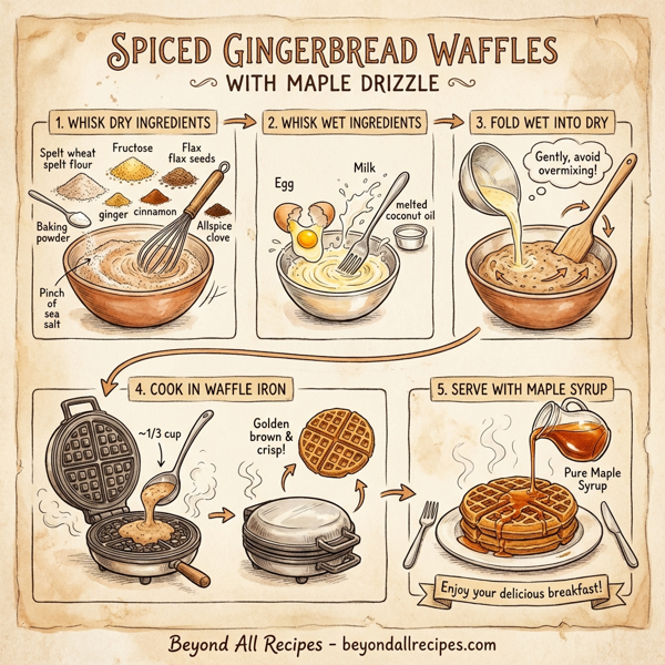 Spiced Gingerbread Waffles with Maple Drizzle instructions