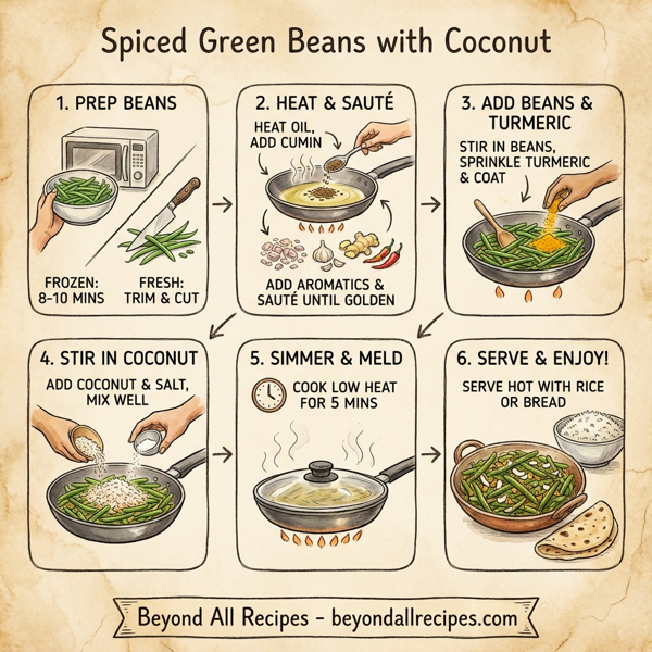 Spiced Green Beans with Coconut instructions