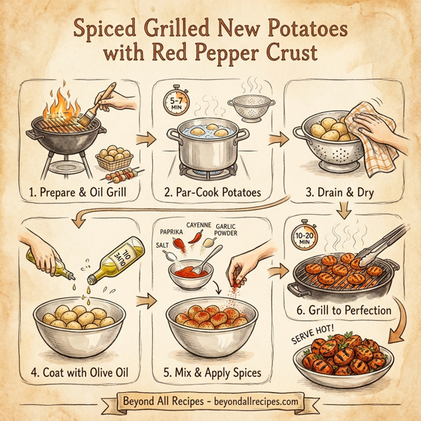 Spiced Grilled New Potatoes with Red Pepper Crust instructions