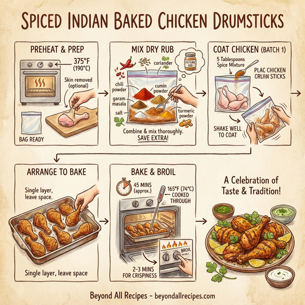 Spiced Indian Baked Chicken Drumsticks instructions