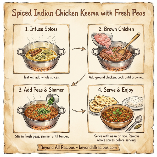 Spiced Indian Chicken Keema with Fresh Peas instructions